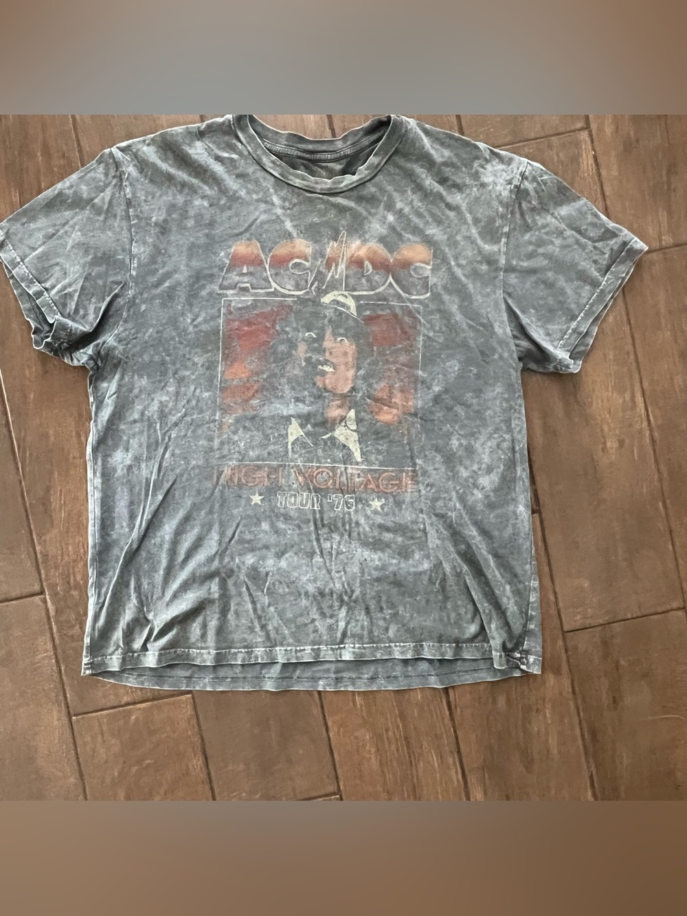 AC/DC Gray Washed High Voltage Tour Shirt S/M